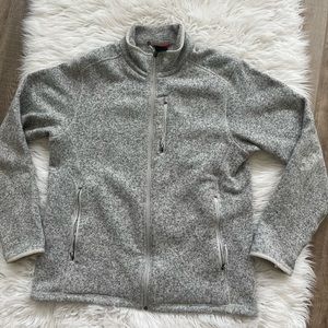 MEN’S THE NORTH FACE Sz M GREY KNIT JACKET FULL ZIP